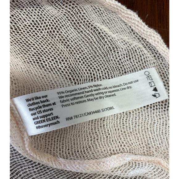 Eileen Fisher Organic Linen Blend Mesh Sheer Cardigan Sz XL Lagenlook Layering - Picture 4 of 7